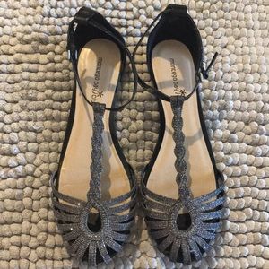 Black/grey sparkly flats
